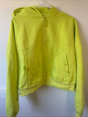 Blogilates Neon Yellow Zip-Up Hoodie Women's Small